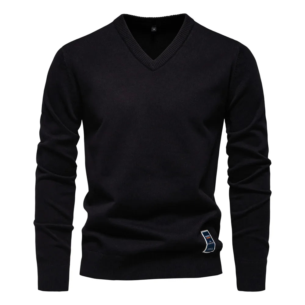 Maglione da uomo con scollo a V per il tempo libero