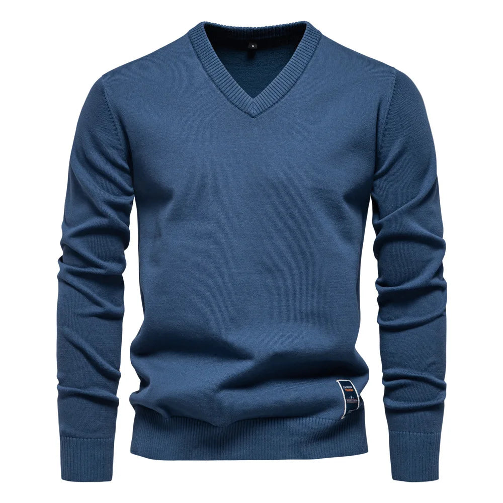 Maglione da uomo con scollo a V per il tempo libero