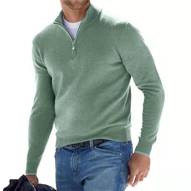 Maglione da uomo con zip a mezza lunghezza per uso quotidiano