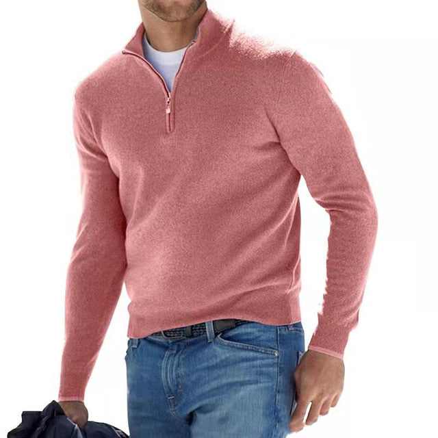 Maglione da uomo con zip a mezza lunghezza per uso quotidiano