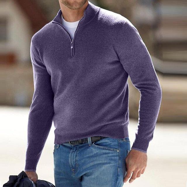 Maglione da uomo con zip a mezza lunghezza per uso quotidiano