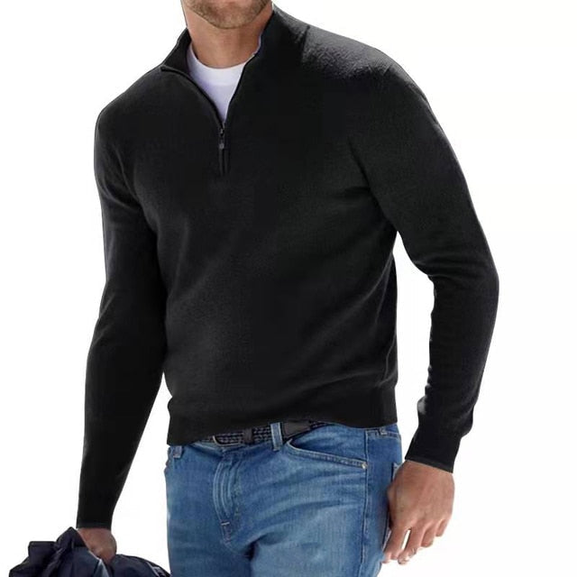 Maglione da uomo con zip a mezza lunghezza per uso quotidiano