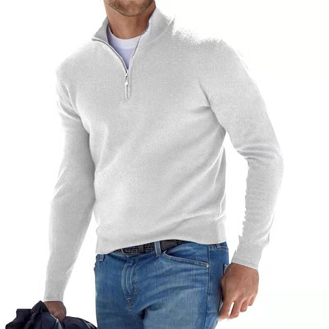 Maglione da uomo con zip a mezza lunghezza per uso quotidiano