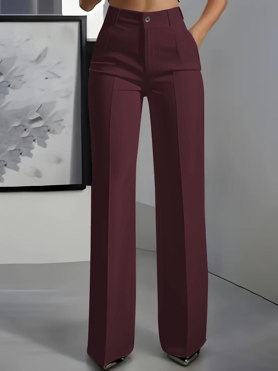 Pantaloni eleganti da donna a gamba ampia per tutti i giorni