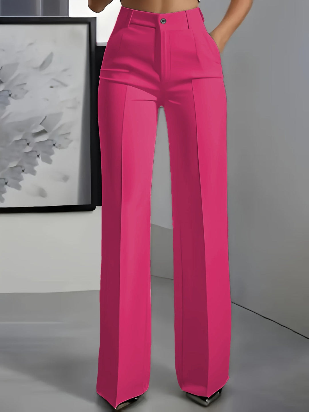 Pantaloni eleganti da donna a gamba ampia per tutti i giorni