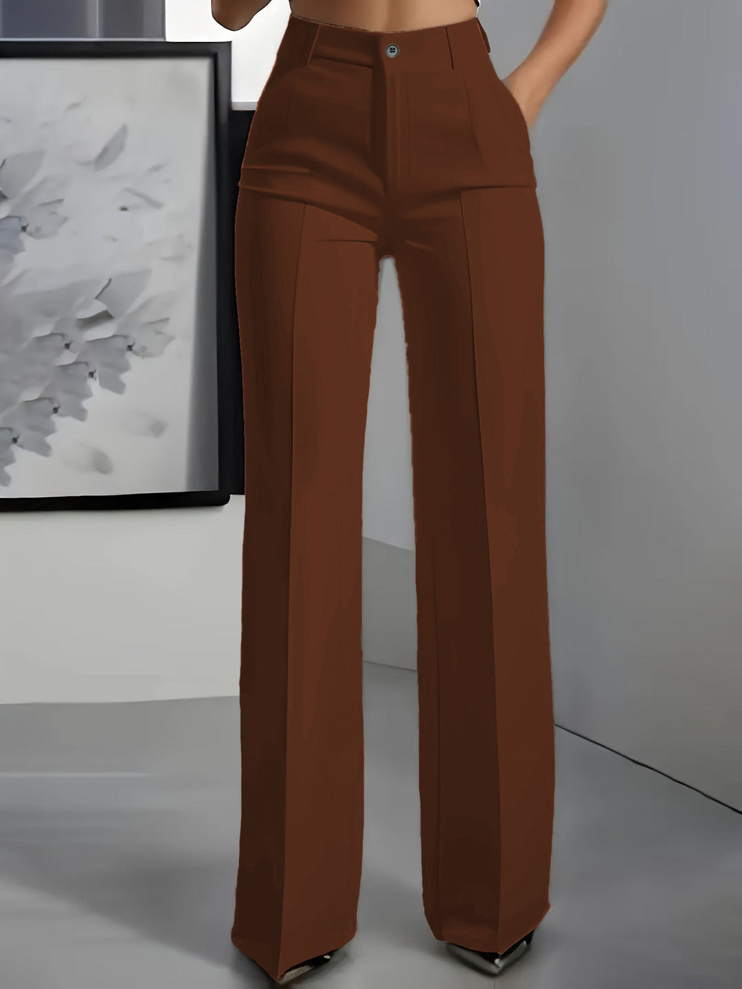 Pantaloni eleganti da donna a gamba ampia per tutti i giorni