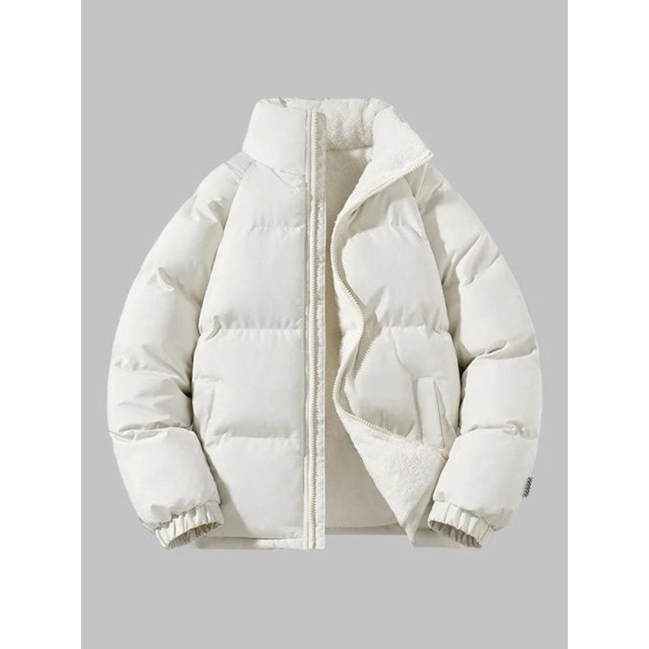 Piumino da uomo con fodera effetto sherpa bianco