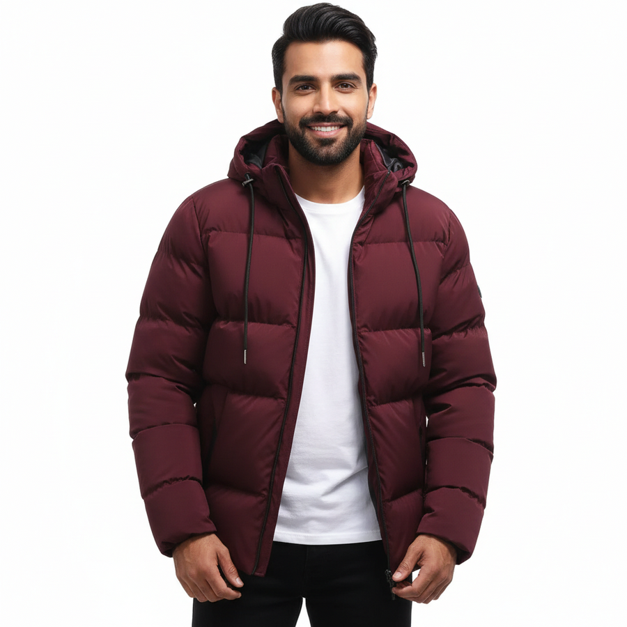 Herren-Steppjacke mit Kapuze