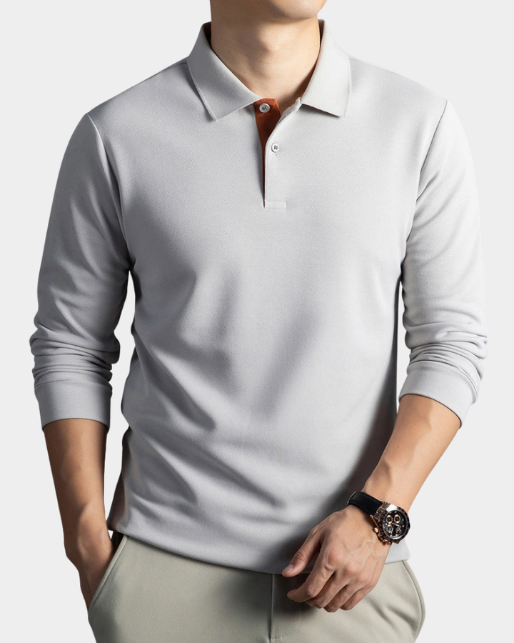 Polo da uomo a maniche lunghe per uso quotidiano