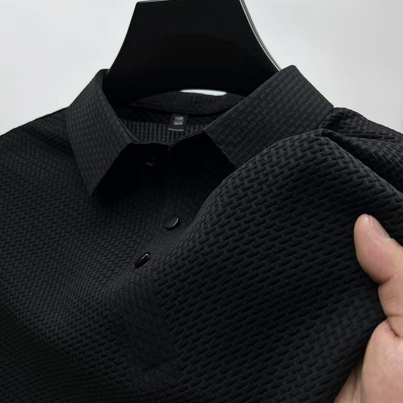 Polo da uomo con texture geometrica