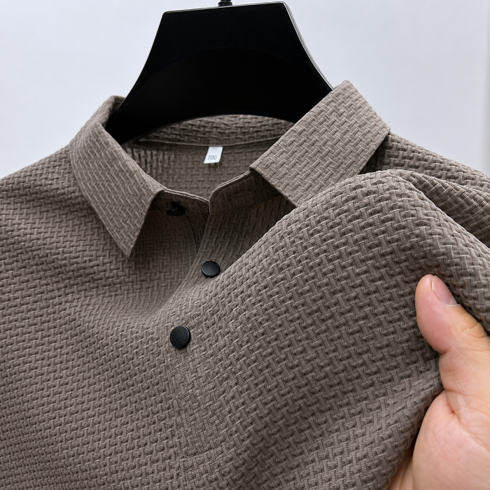 Polo da uomo con texture geometrica