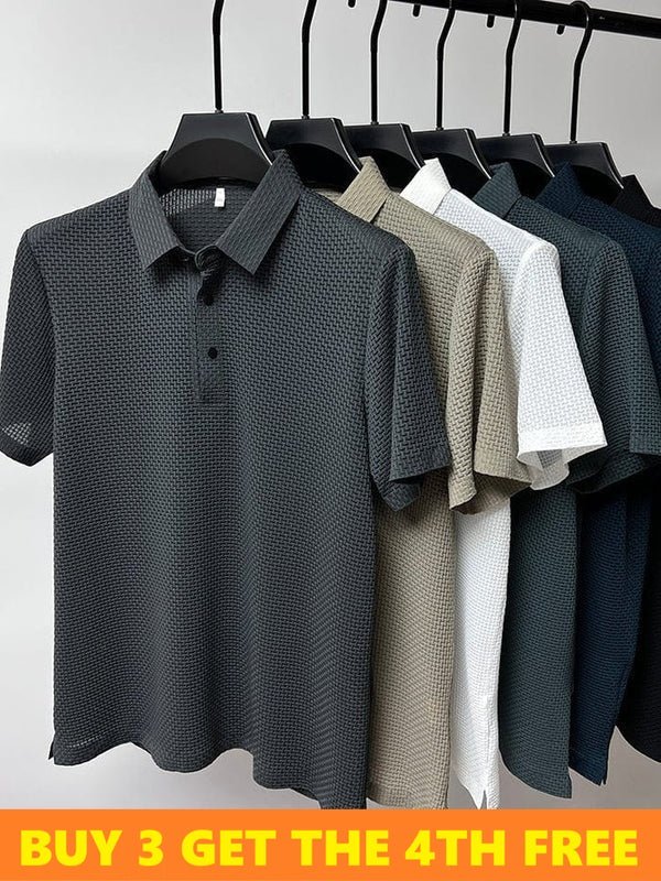 Polo da uomo con texture geometrica