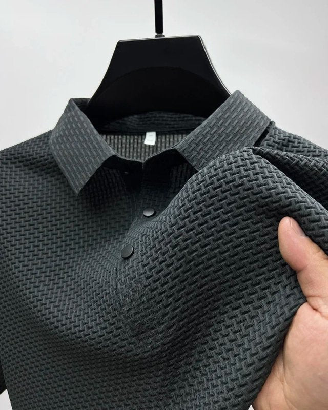 Polo da uomo con texture geometrica