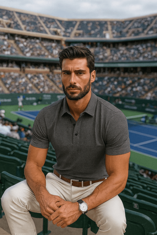 Polo da uomo con texture geometrica
