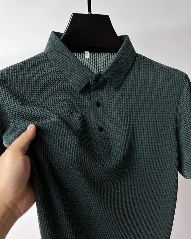 Polo da uomo con texture geometrica
