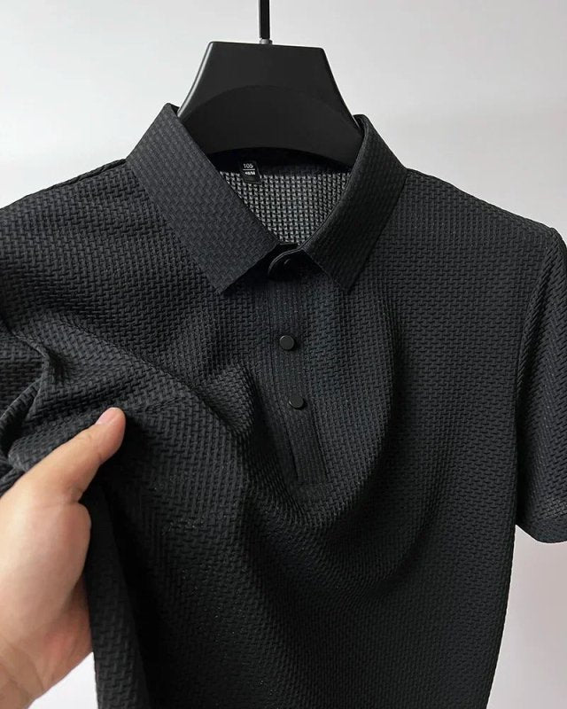 Polo da uomo con texture geometrica