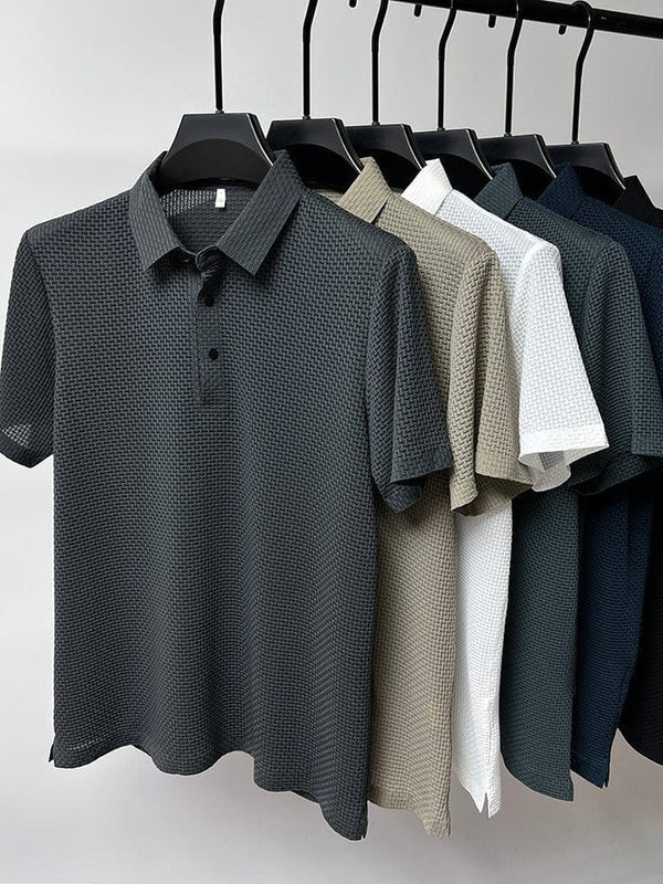 Polo da uomo con texture geometrica
