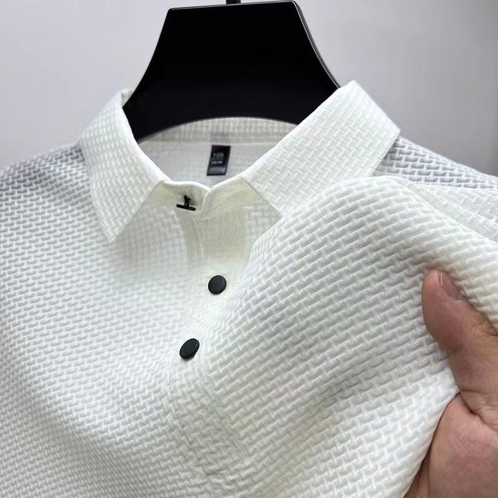 Polo da uomo con texture geometrica