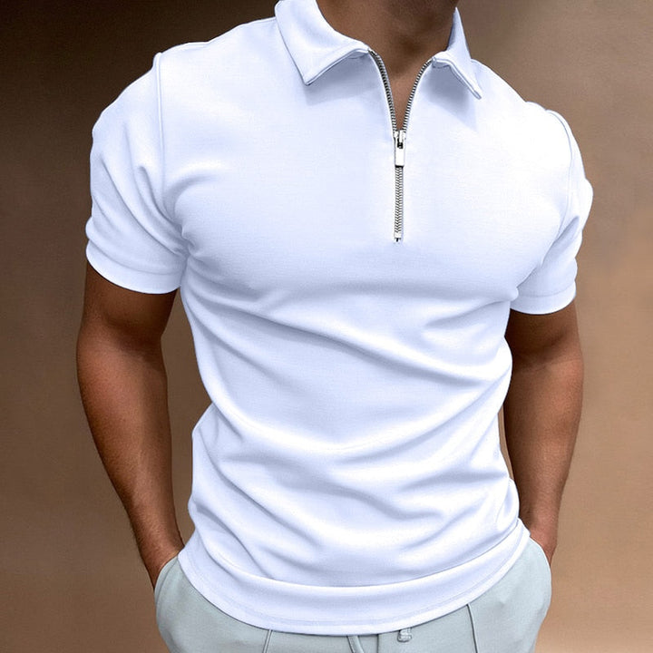 Polo da uomo con zip a mezza lunghezza per uso quotidiano