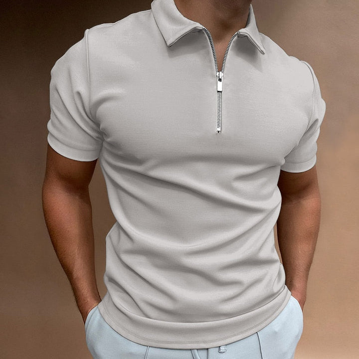 Polo da uomo con zip a mezza lunghezza per uso quotidiano