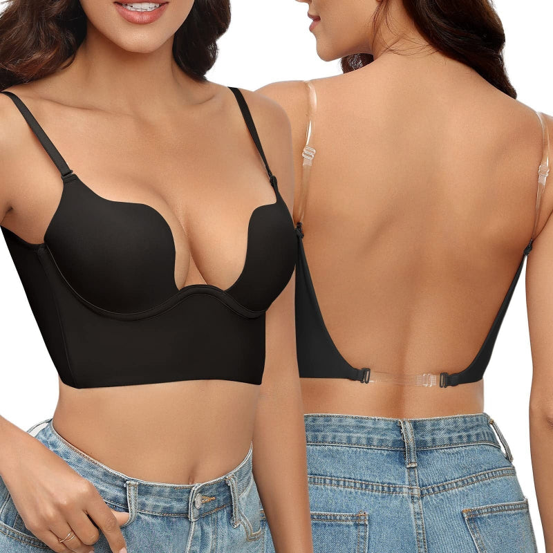 Reggiseno push up invisibile da donna con schiena scoperta