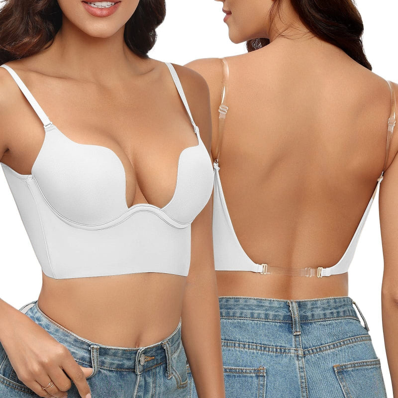 Reggiseno push up invisibile da donna con schiena scoperta