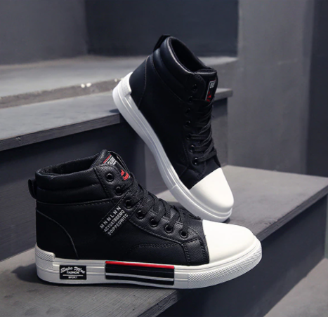 Sneakers alte da uomo con lacci per uso quotidiano