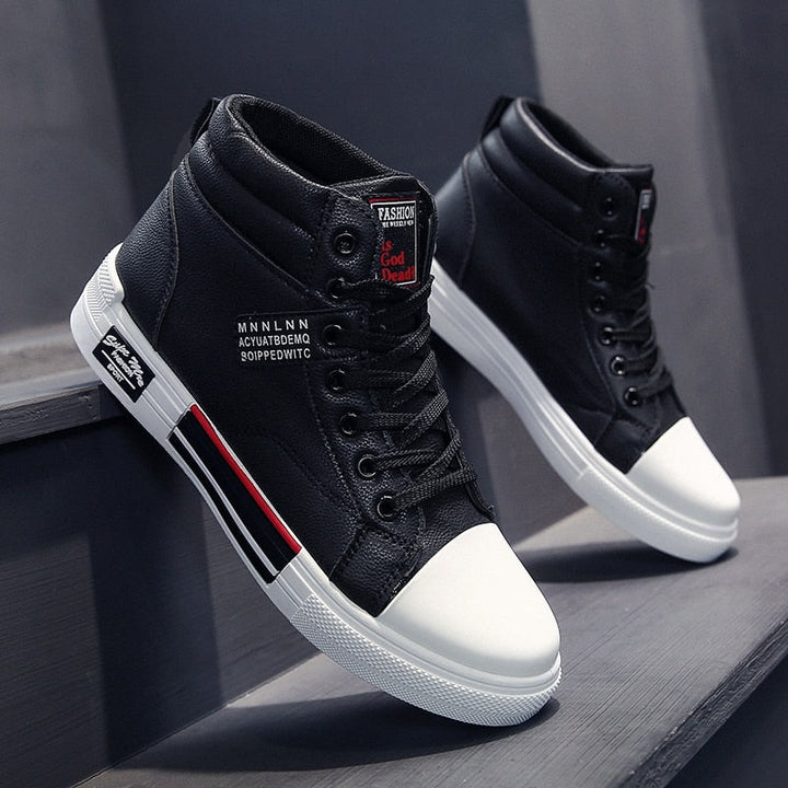 Sneakers alte da uomo con lacci per uso quotidiano