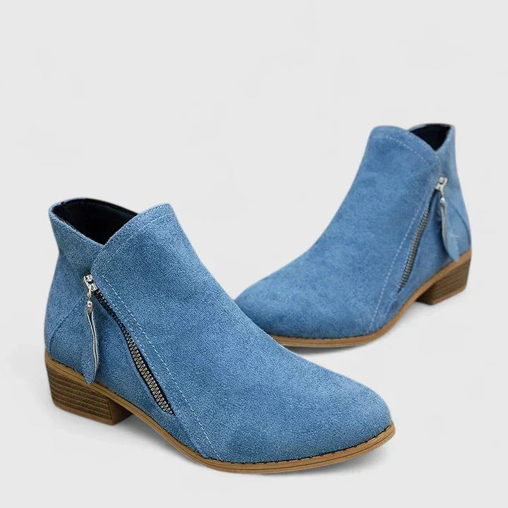 Stivaletti donna blu – vista laterale