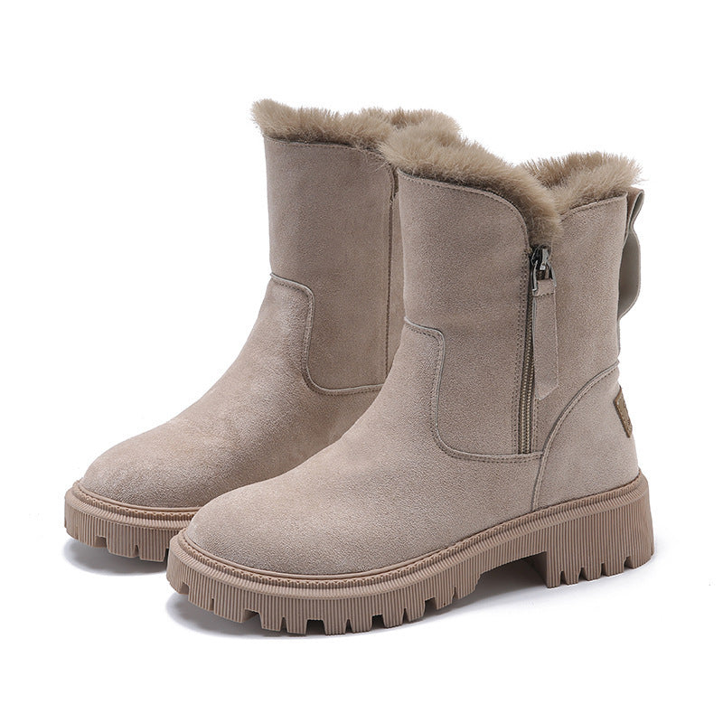 Stivaletti invernali donna foderati beige