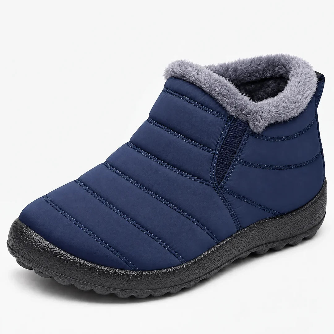 Stivaletti invernali donna senza lacci blu e bianco