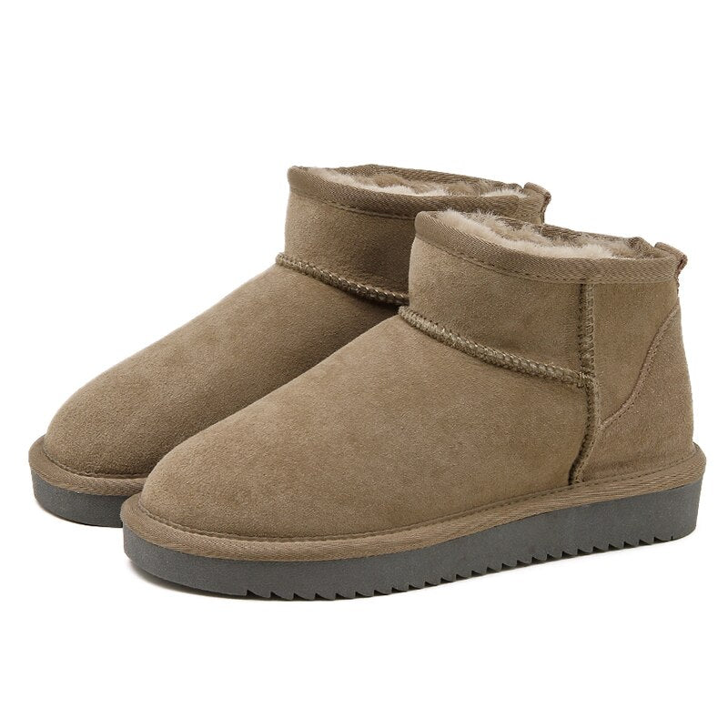 Stivaletti bassi foderati da donna in colore beige