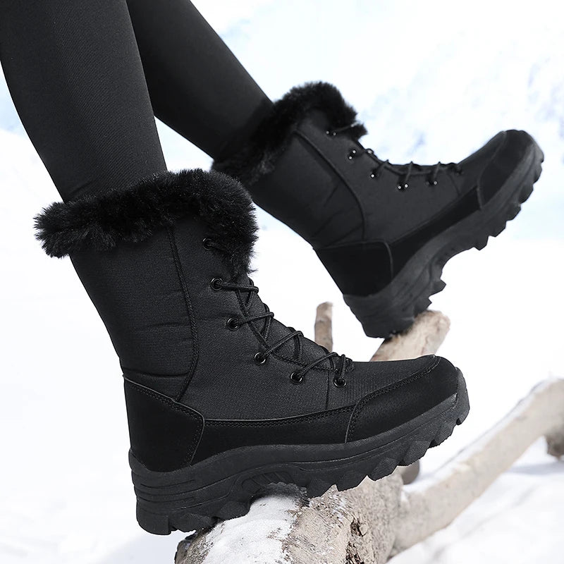 Stivali da neve donna neri – altra vista indossata