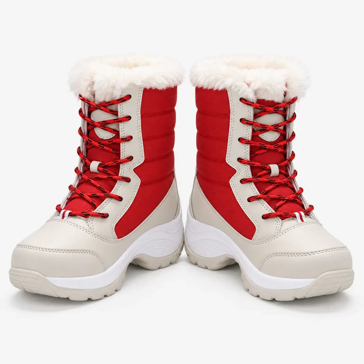 Stivali da neve donna stringati rosso