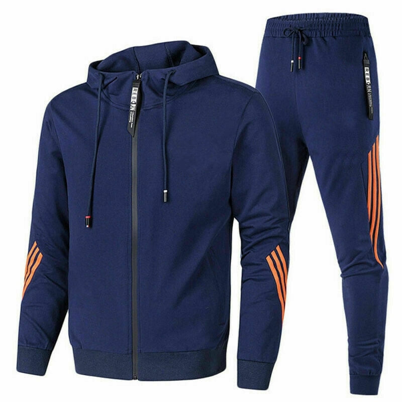 Tuta da uomo con felpa con cappuccio in colore blu navy – foto principale