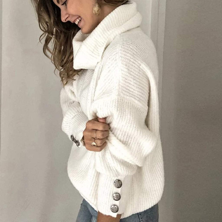Maglione dolcevita da donna in maglia per uso quotidiano